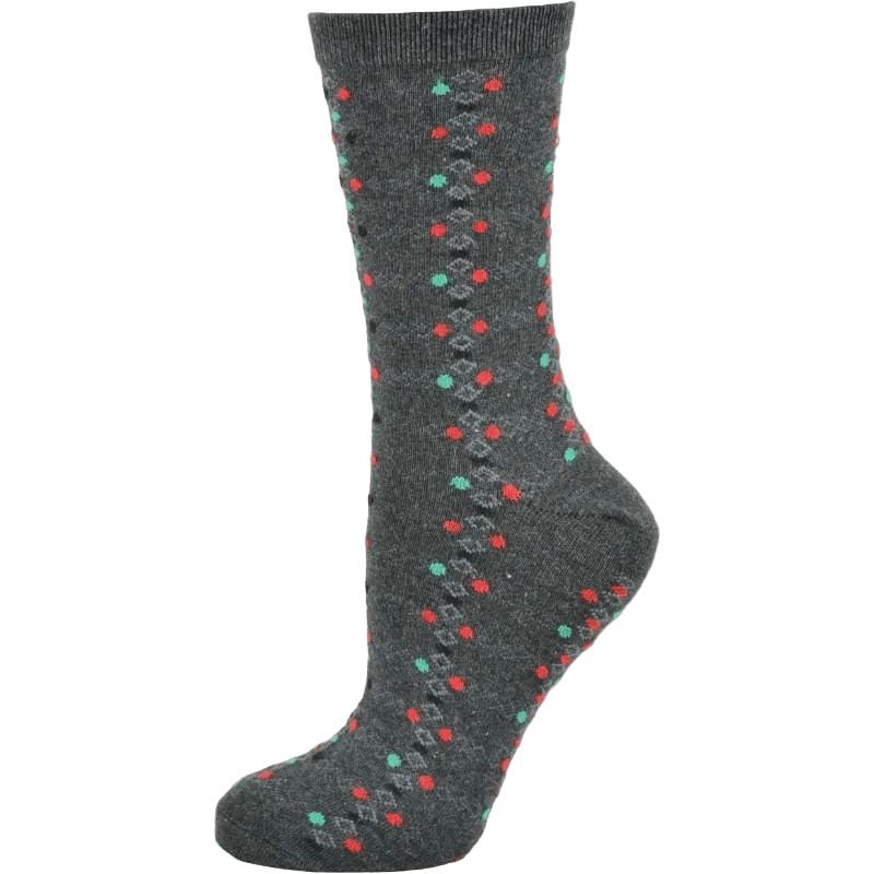 Women's Cotton Geometric Pattern Crew Socks - Wear Sierra
