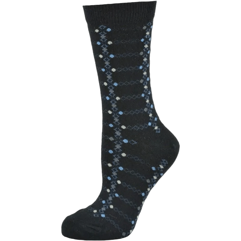 Women's Cotton Geometric Pattern Crew Socks - Wear Sierra