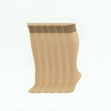Women's Cotton Sole Knee Highs Regular & Queen Sizes 6 Pair Packs - Wear Sierra