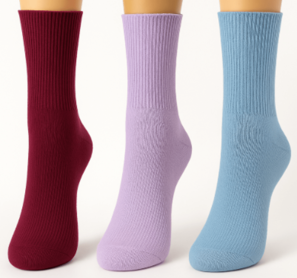 Women's Diabetic Arthritic Rayon Crew Socks 3 - Pair Packs - Wear Sierra