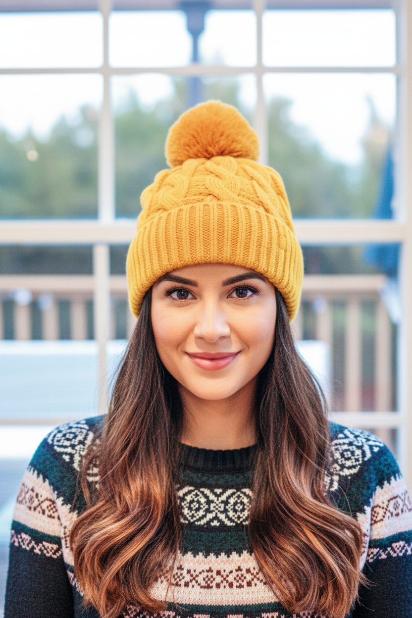 Women's Cable Knit Beanie with Soft Fuzzy Lining – Warm Winter Hat