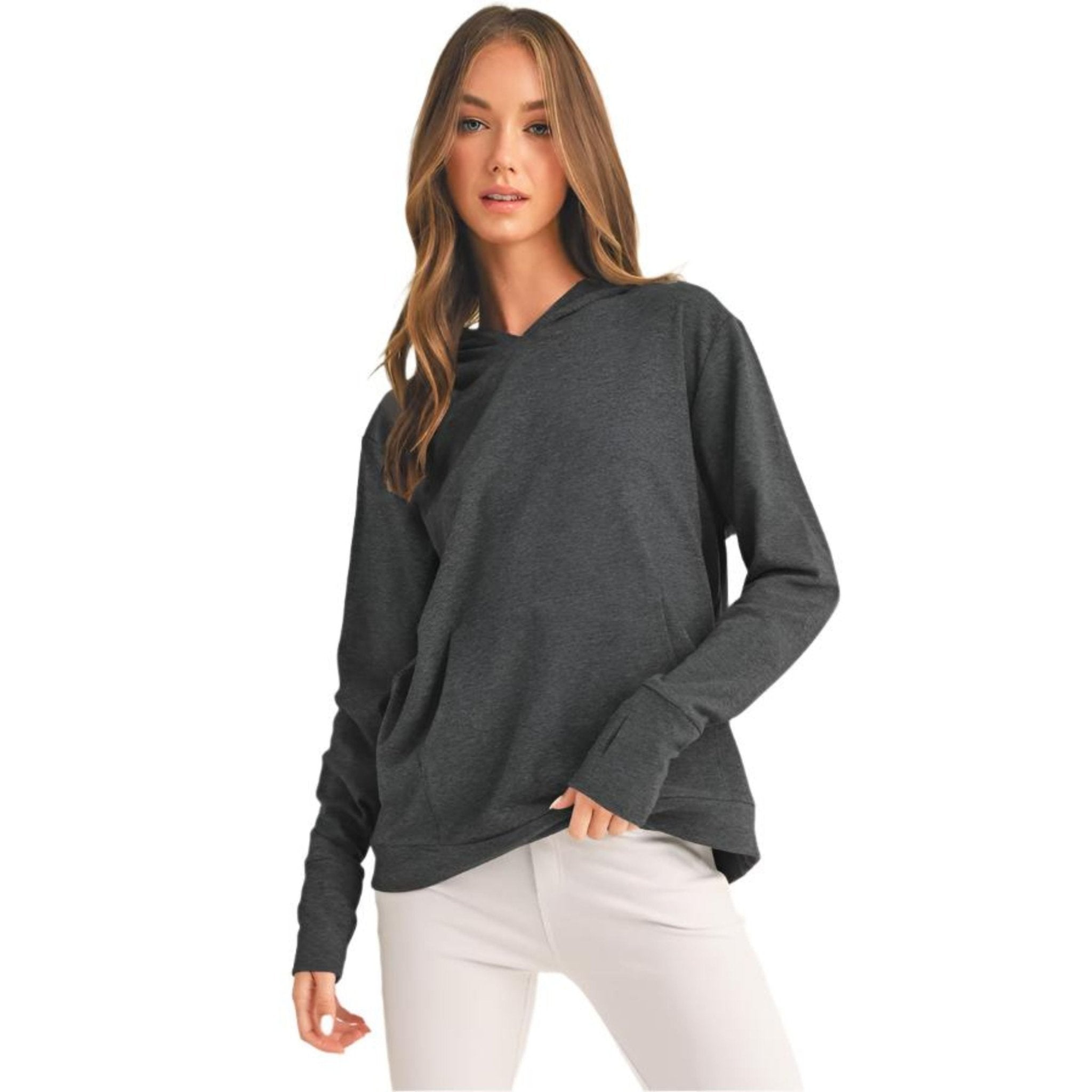 Women's Hoodie Ultra Soft Brushed Rayon Jacket with Thumb Holes - Wear Sierra