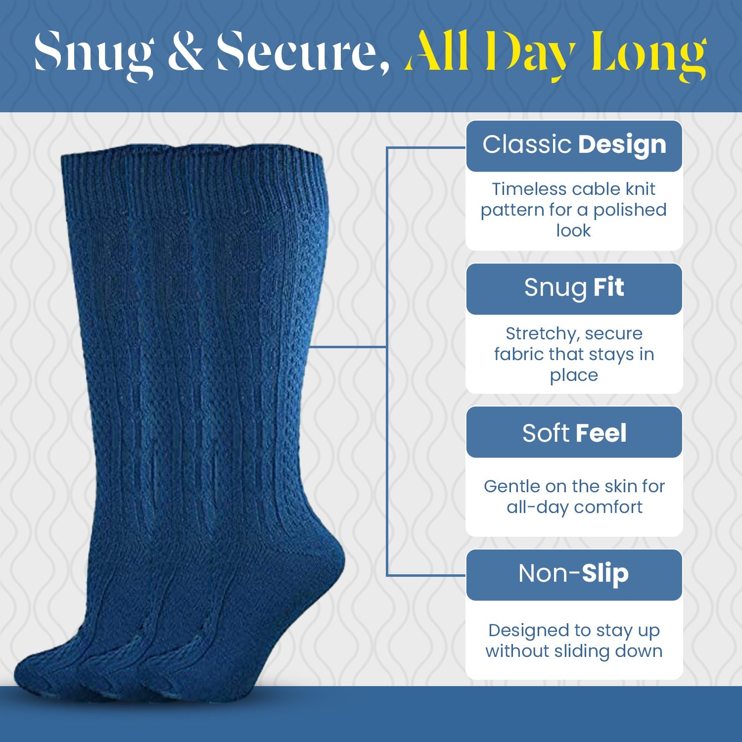 Women's Knee High Socks, Girls & Boys School Uniform Socks in Soft and Warm Acrylic Classic Colors - Wear Sierra