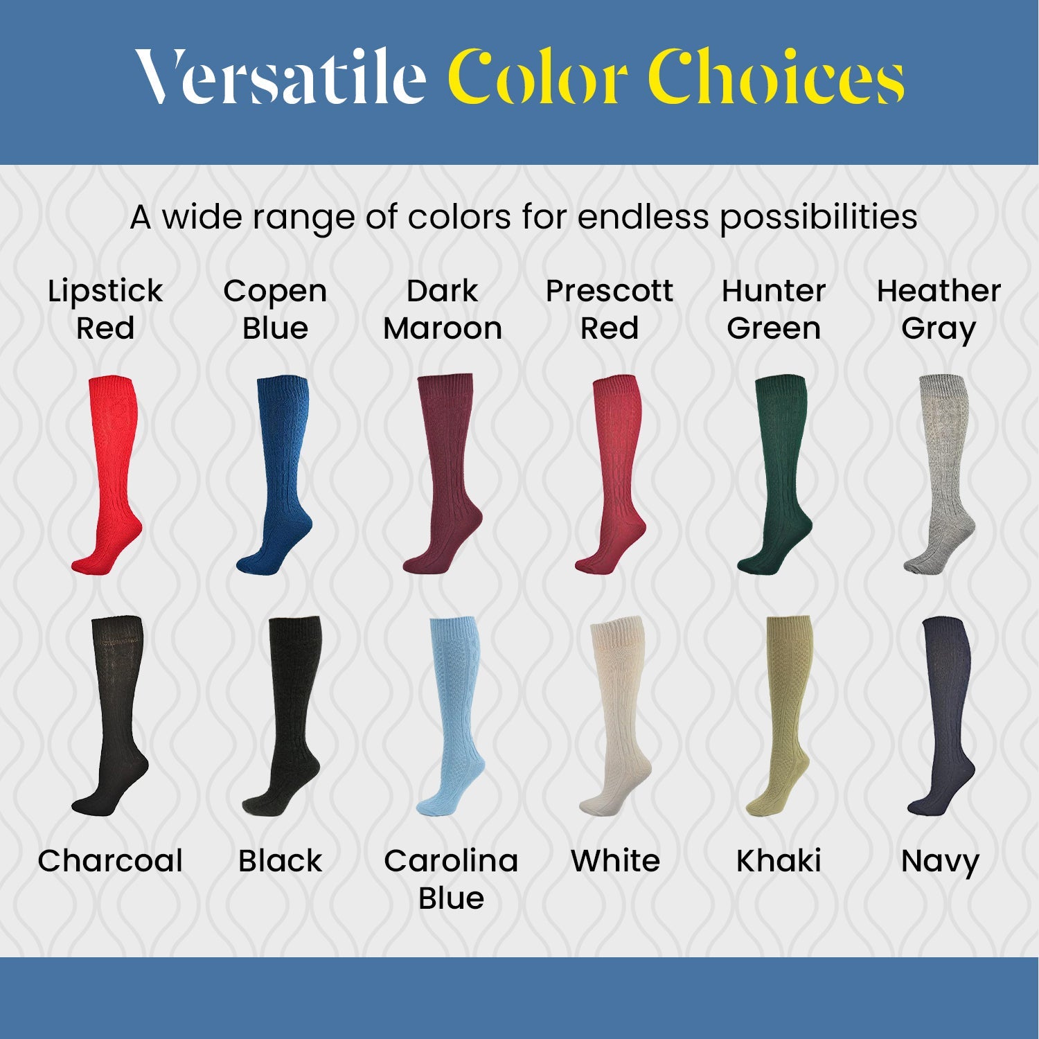 Women's Knee High Socks, Girls & Boys School Uniform Socks in Soft and Warm Acrylic Classic Colors - Wear Sierra