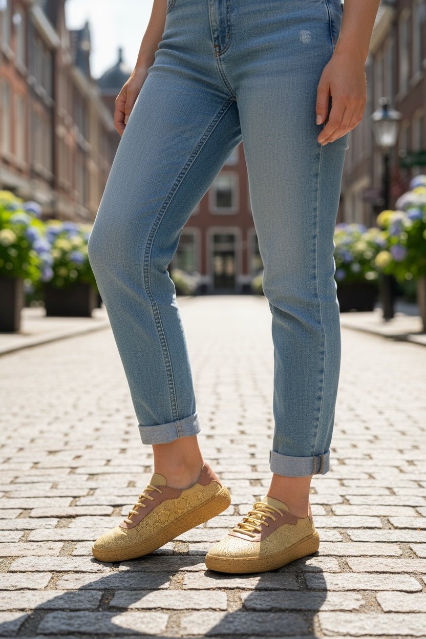 Women's Lace-Up Slip On Leather Sneakers (Colette Style) - Wear Sierra