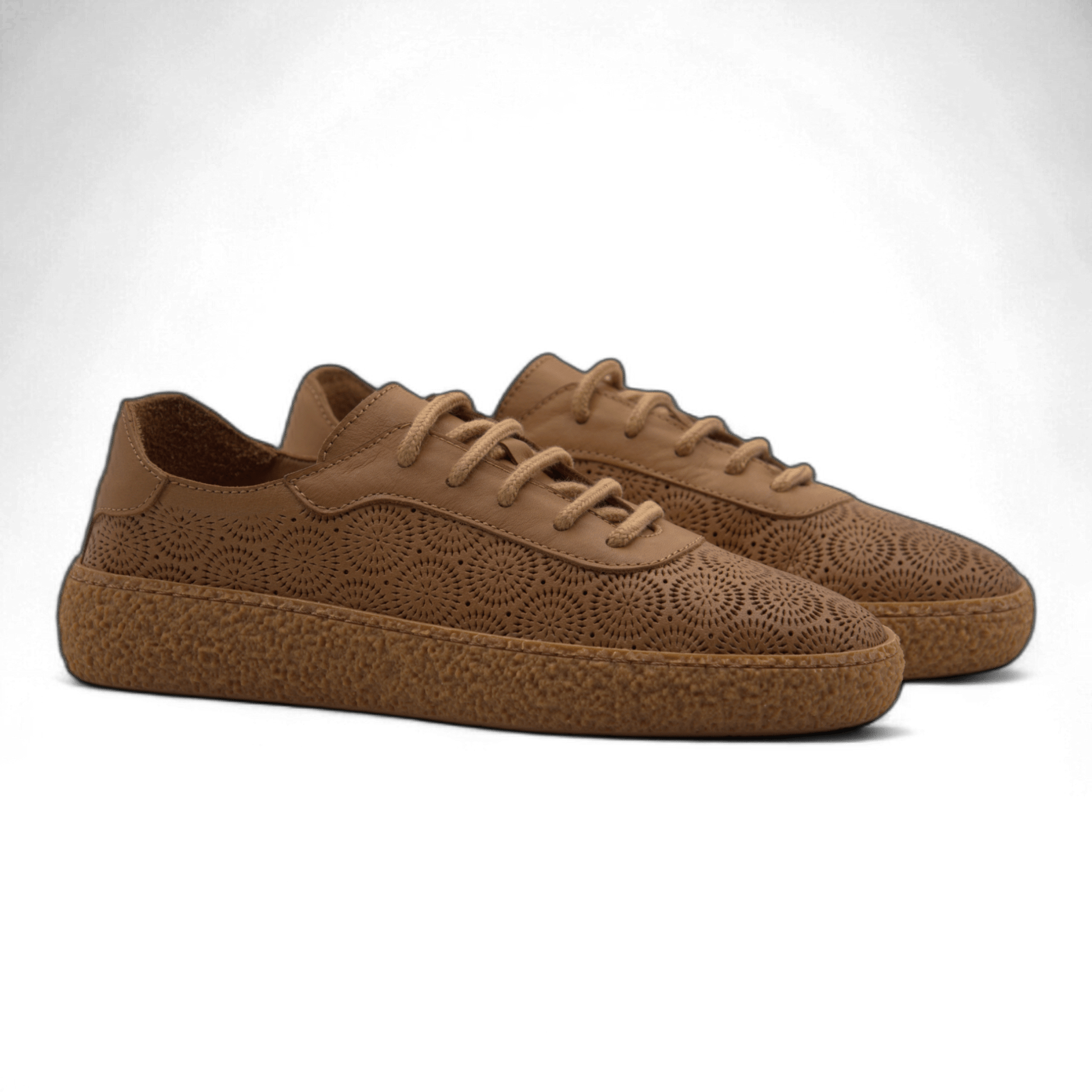 Women's Lace-Up Slip On Leather Sneakers (Colette Style) - Wear Sierra