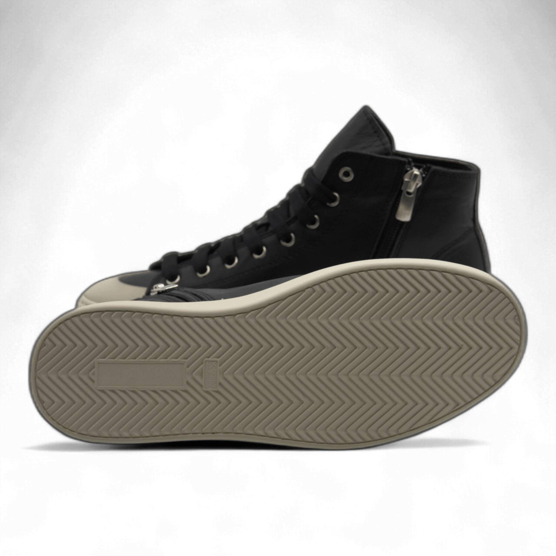 Women's Leather High Top Sneakers with Convenient Side Zipper (August Style) - Wear Sierra