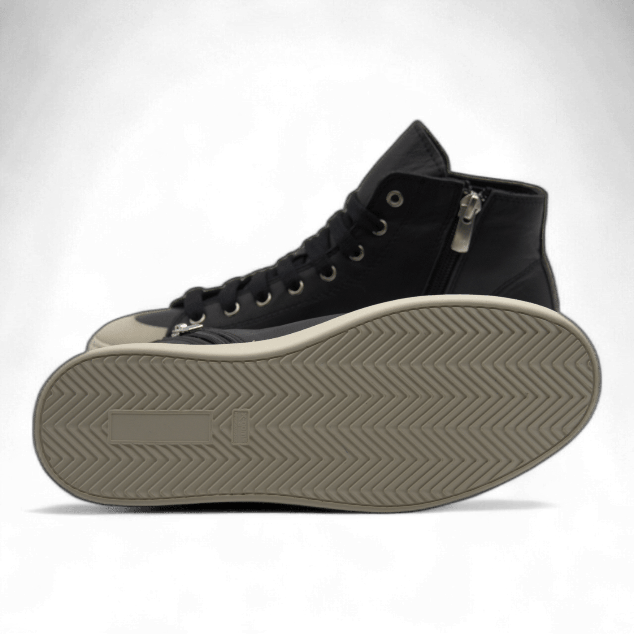 Women's Leather High Top Sneakers with Convenient Side Zipper (August Style) - Wear Sierra
