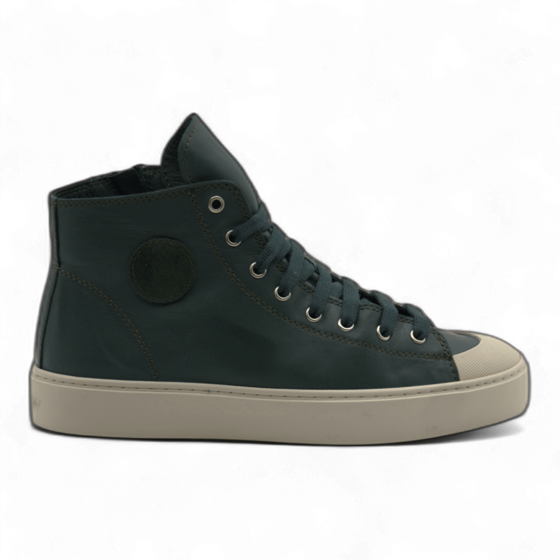 Women's Leather High Top Sneakers with Convenient Side Zipper (August Style) - Wear Sierra