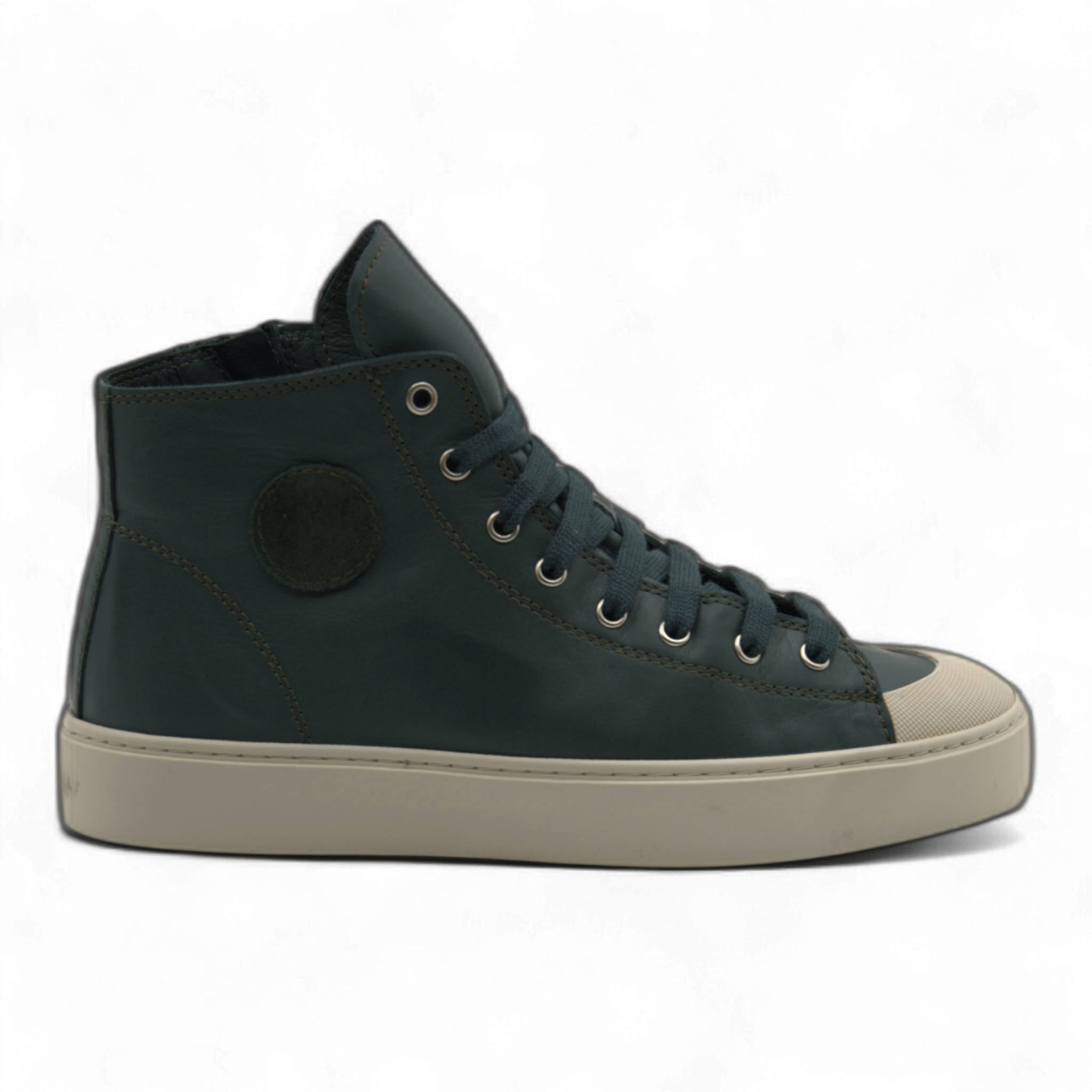 Women's Leather High Top Sneakers with Convenient Side Zipper (August Style) - Wear Sierra