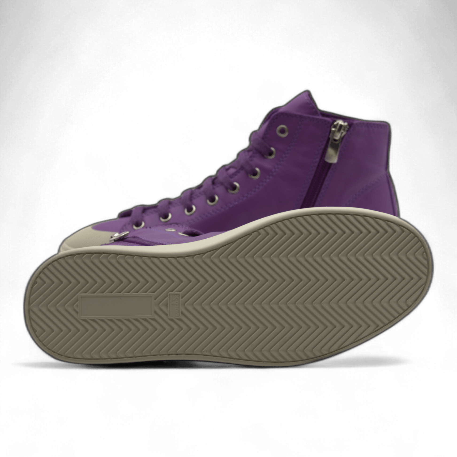 Women's Leather High Top Sneakers with Convenient Side Zipper (August Style) - Wear Sierra