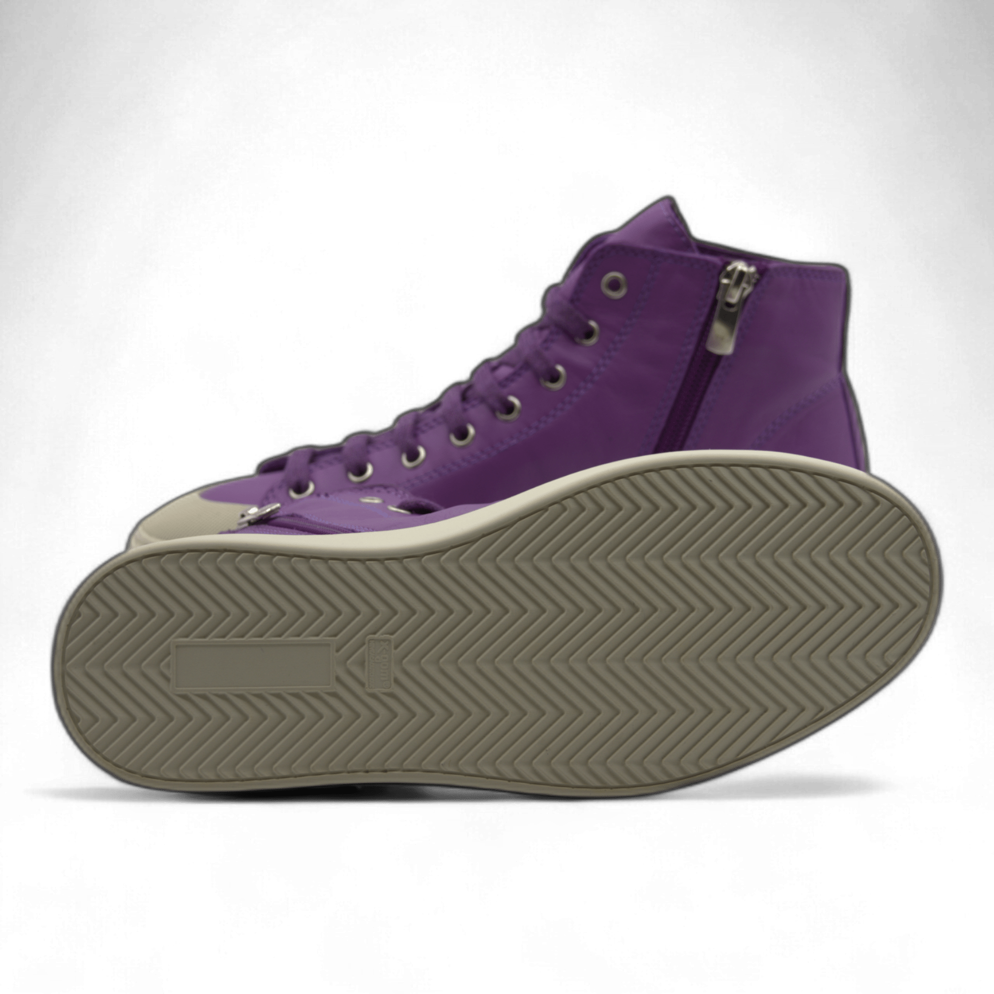 Women's Leather High Top Sneakers with Convenient Side Zipper (August Style) - Wear Sierra