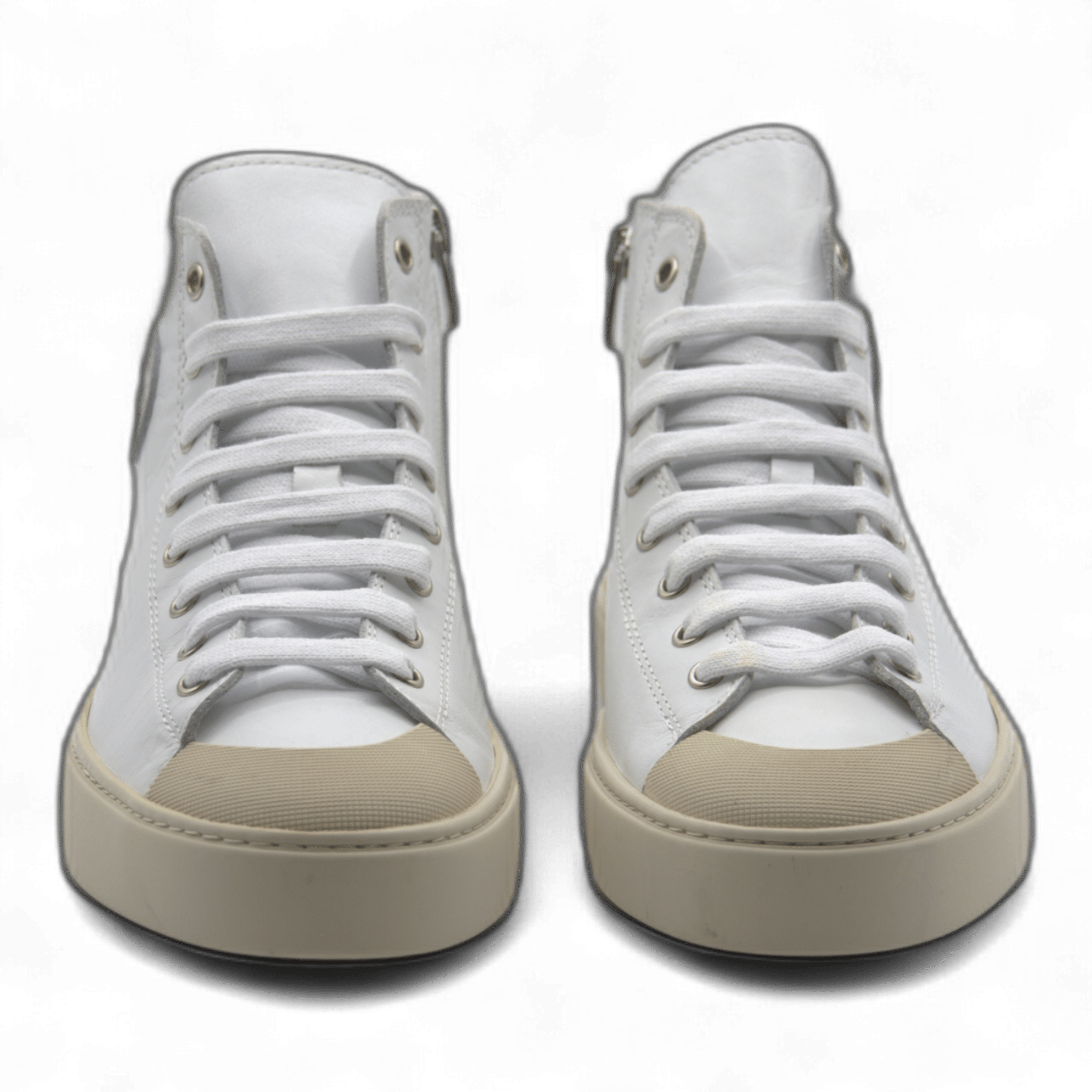 Women's Leather High Top Sneakers with Convenient Side Zipper (August Style) - Wear Sierra