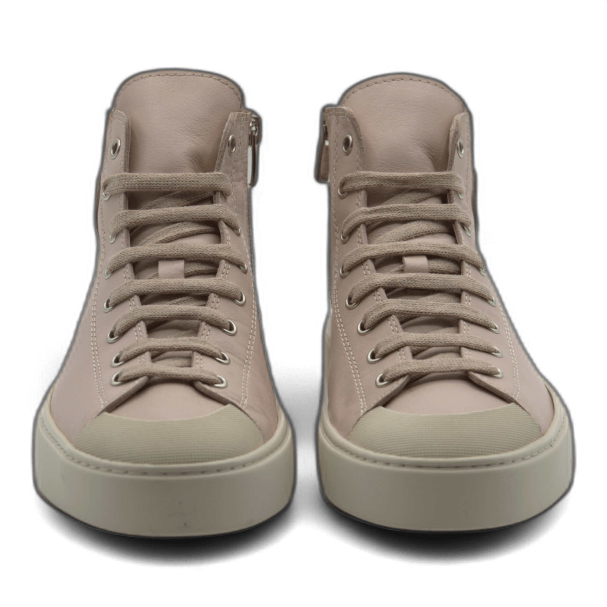 Women's Leather High Top Sneakers with Convenient Side Zipper (August Style) - Wear Sierra