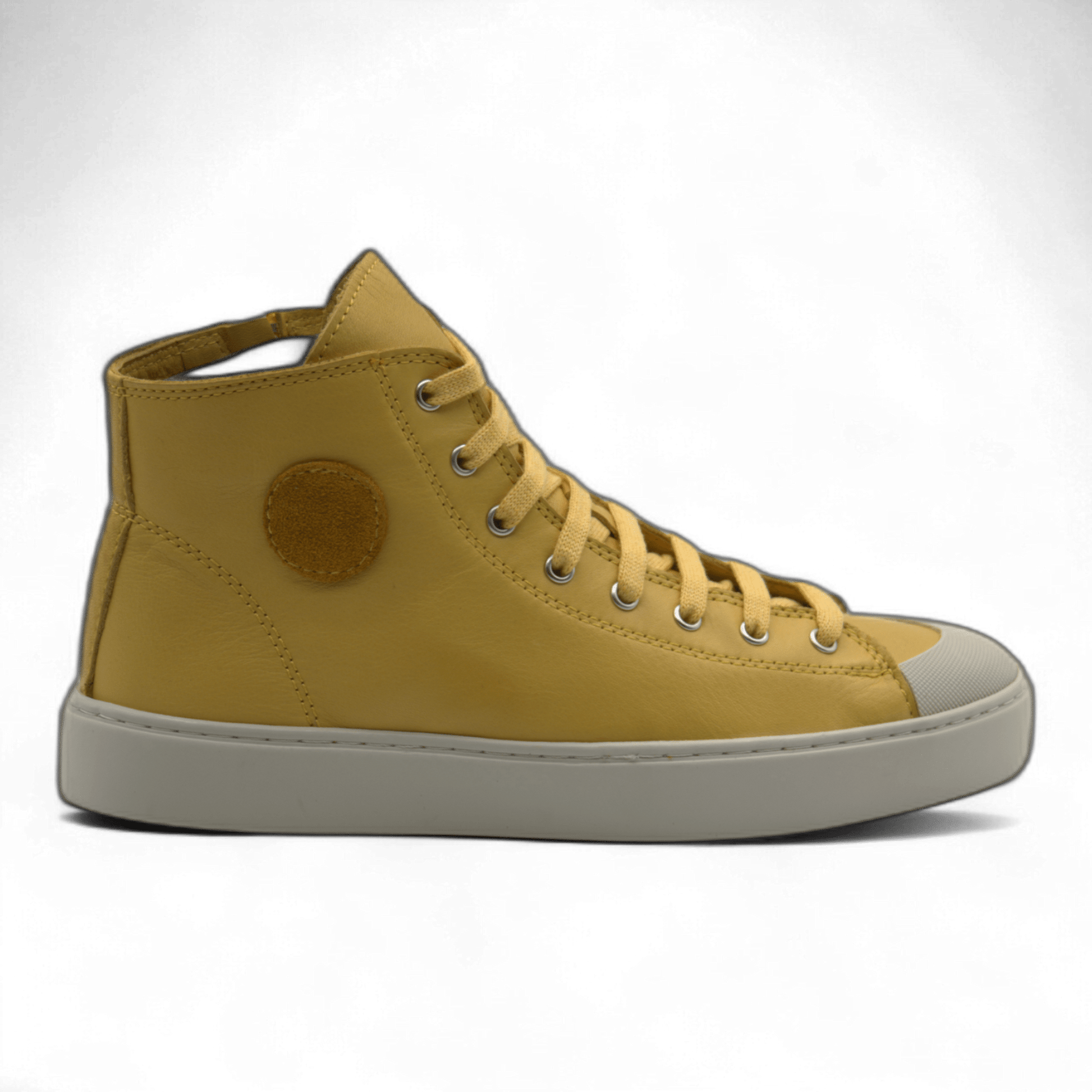 Women's Leather High Top Sneakers with Convenient Side Zipper (August Style) - Wear Sierra