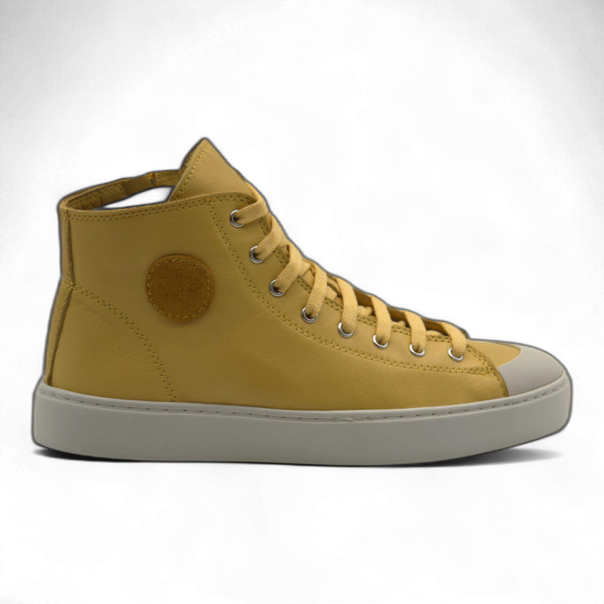 Women's Leather High Top Sneakers with Convenient Side Zipper (August Style) - Wear Sierra
