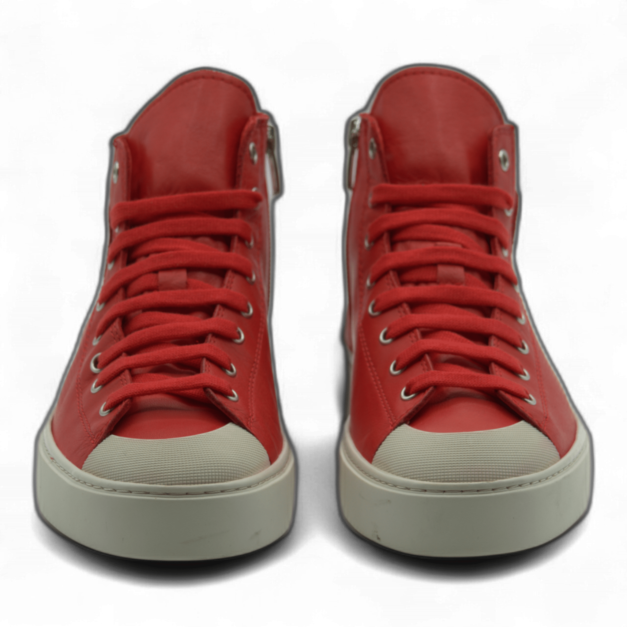 Women's Leather High Top Sneakers with Convenient Side Zipper (August Style) - Wear Sierra