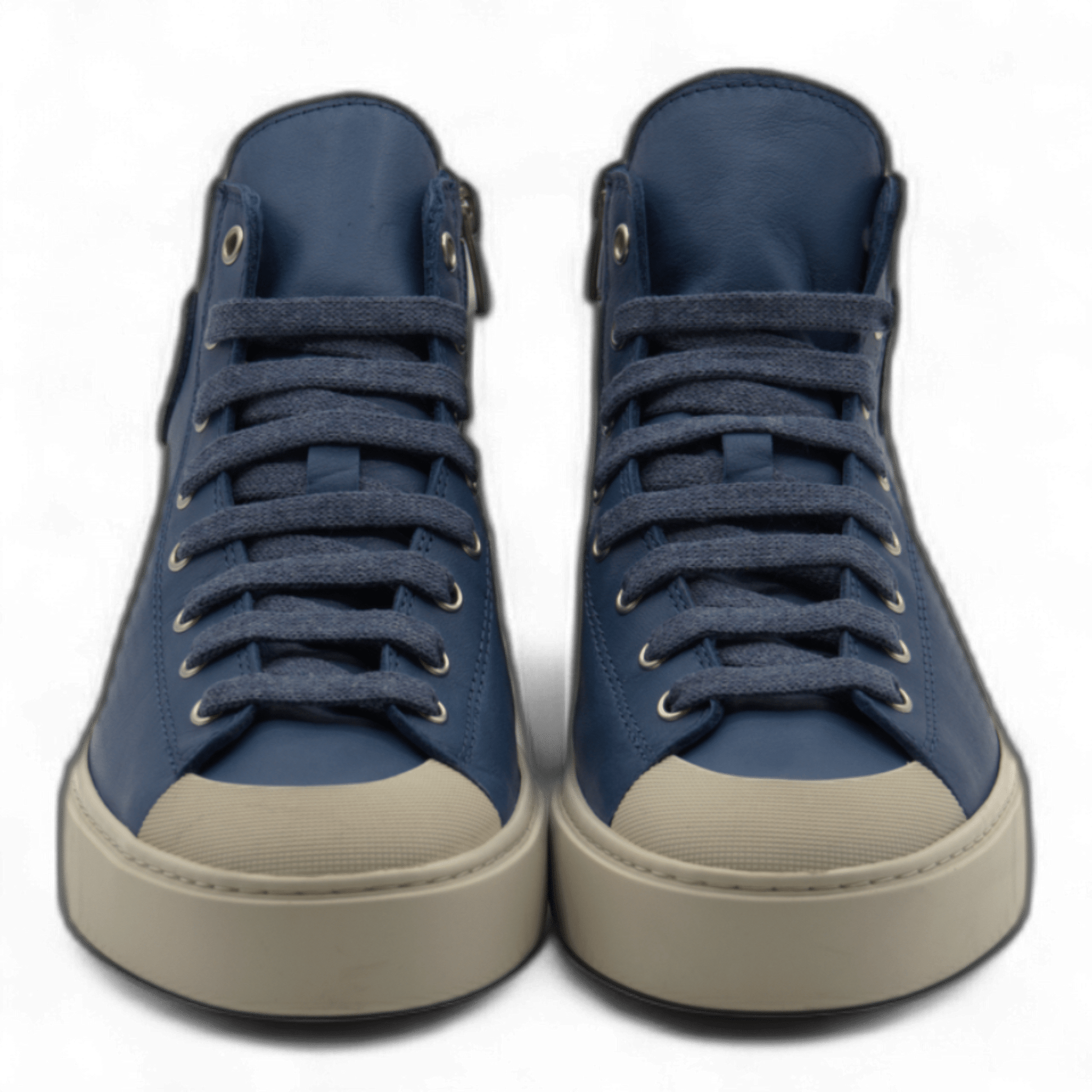 Women's Leather High Top Sneakers with Convenient Side Zipper (August Style) - Wear Sierra