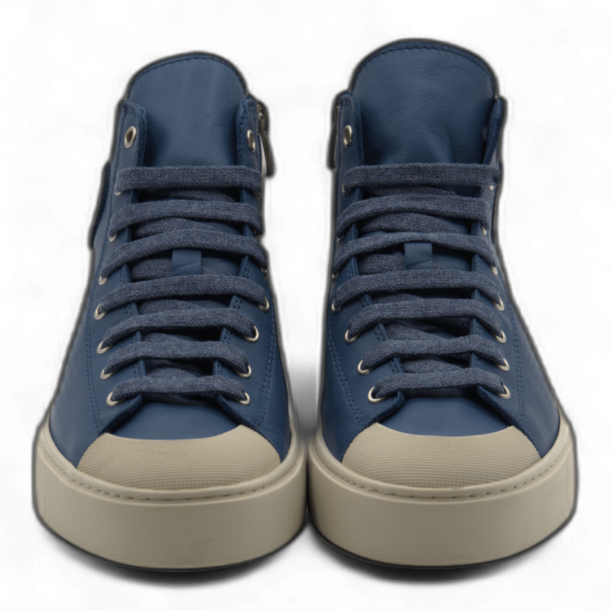 Women's Leather High Top Sneakers with Convenient Side Zipper (August Style) - Wear Sierra