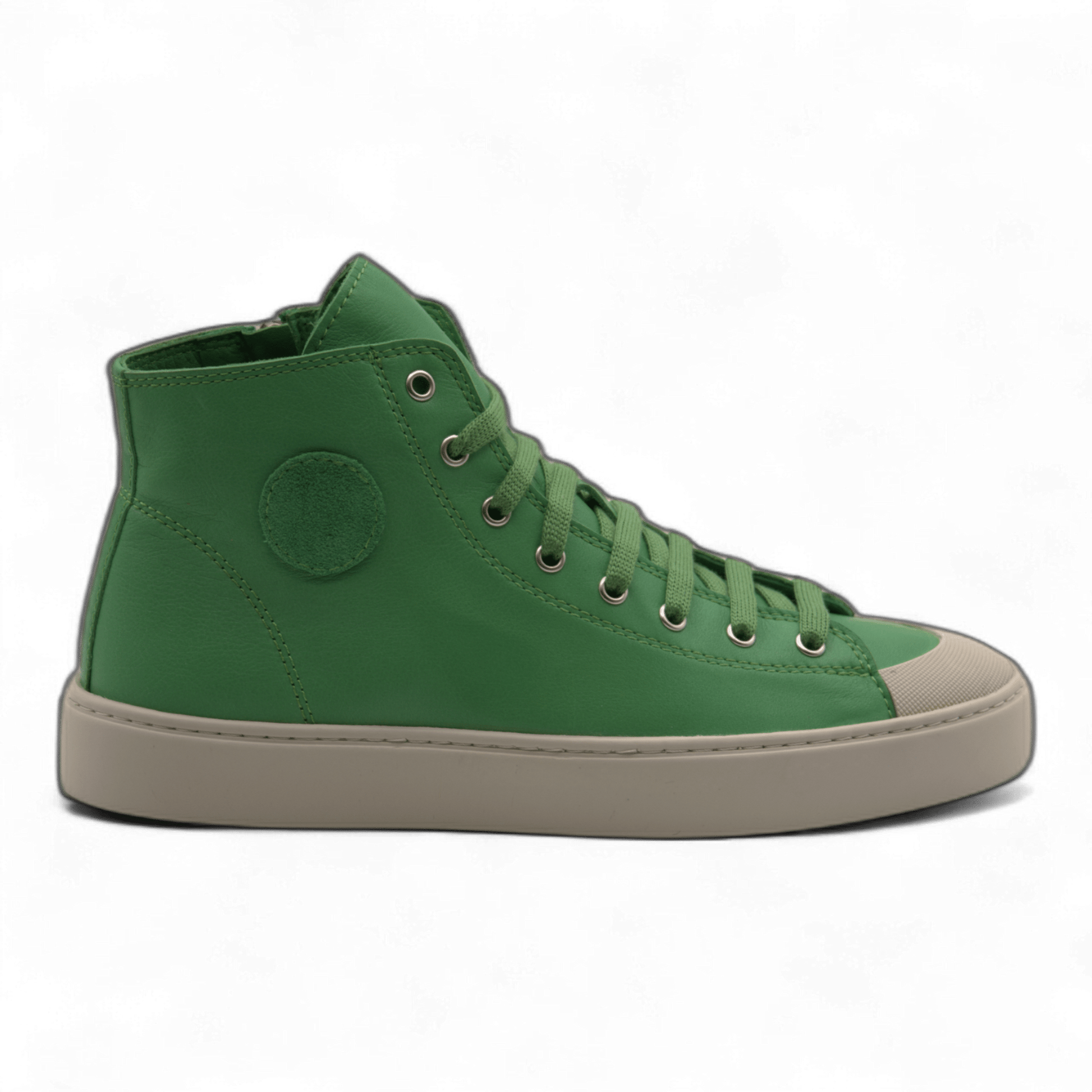 Women's Leather High Top Sneakers with Convenient Side Zipper (August Style) - Wear Sierra