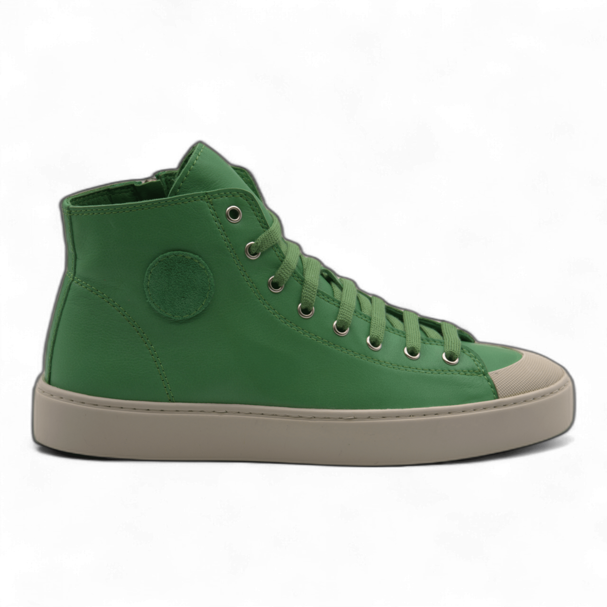 Women's Leather High Top Sneakers with Convenient Side Zipper (August Style) - Wear Sierra