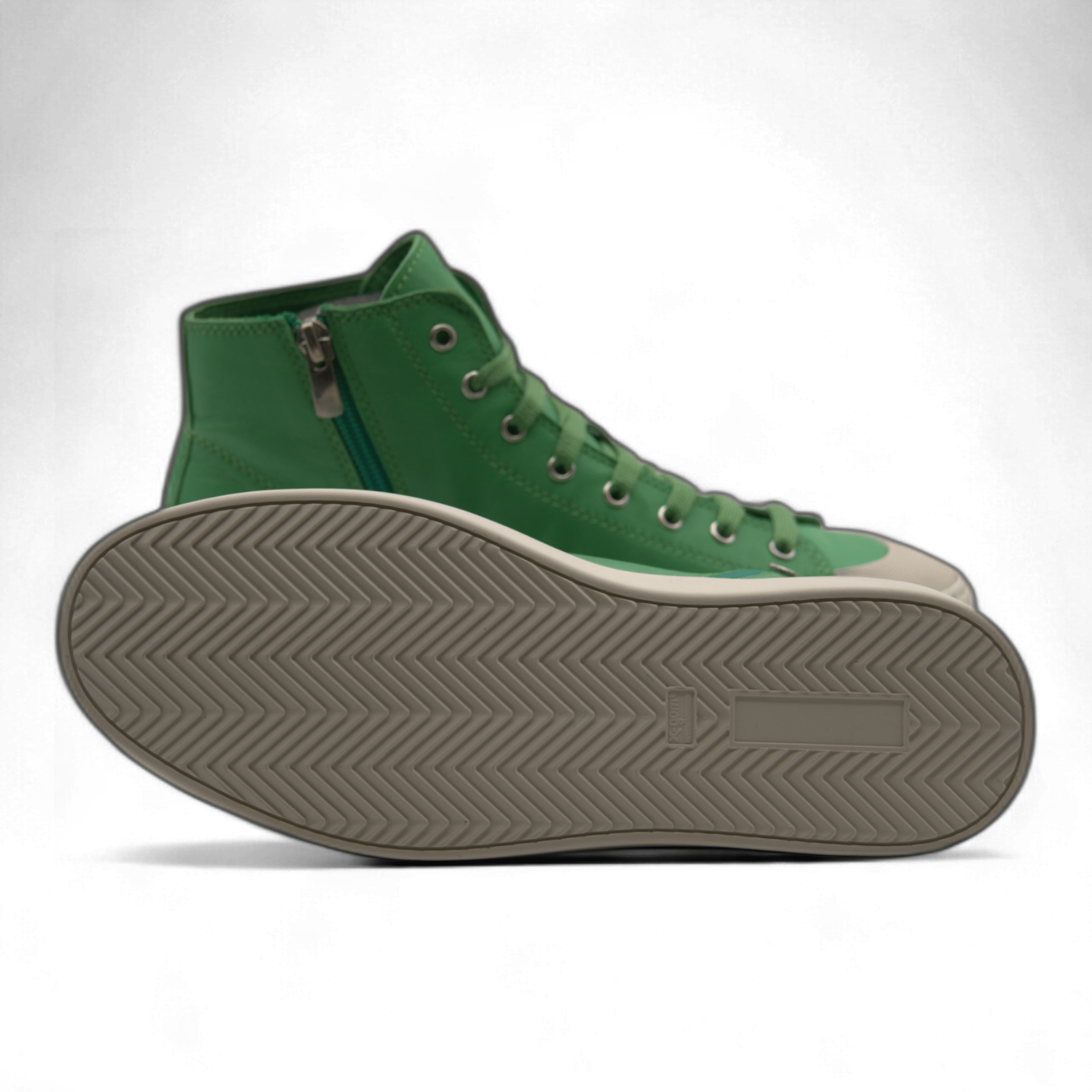 Women's Leather High Top Sneakers with Convenient Side Zipper (August Style) - Wear Sierra
