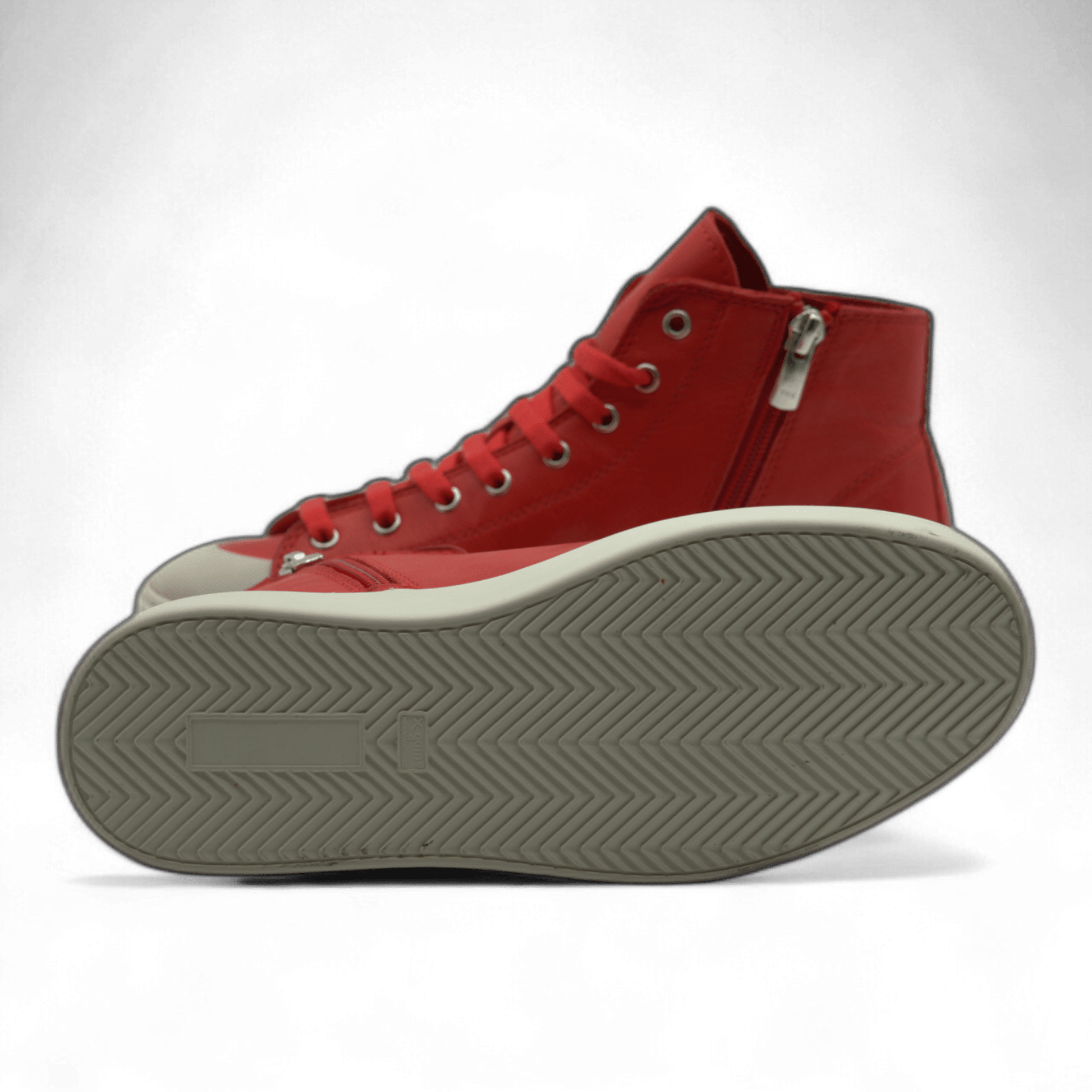 Women's Leather High Top Sneakers with Convenient Side Zipper (August Style) - Wear Sierra