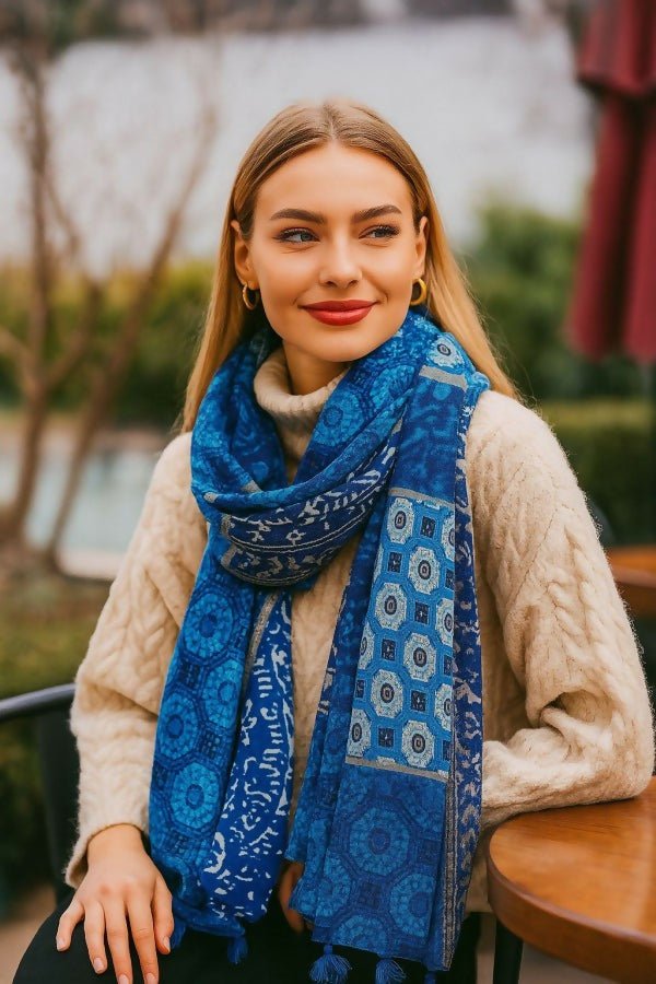 Women's Lightweight Colorful and Stylish Shawls With Tassels-Perfect Shoulder Covers For Spring and Fall - Wear Sierra