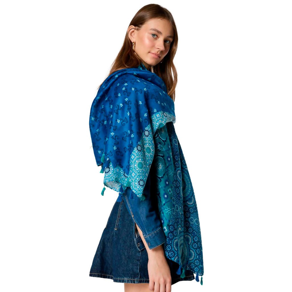 Women's Lightweight Colorful and Stylish Shawls With Tassels-Perfect Shoulder Covers For Spring and Fall - Wear Sierra