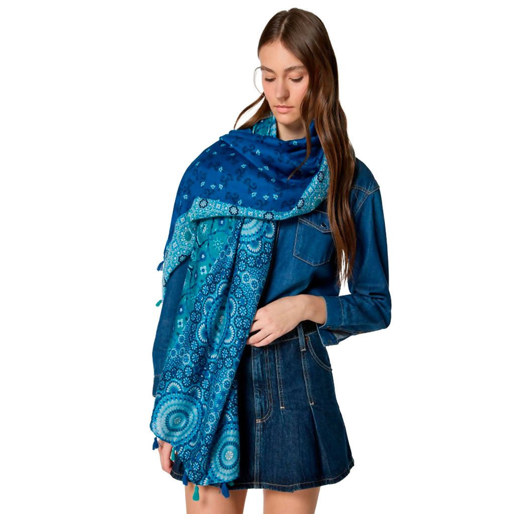 Women's Lightweight Colorful and Stylish Shawls With Tassels-Perfect Shoulder Covers For Spring and Fall - Wear Sierra