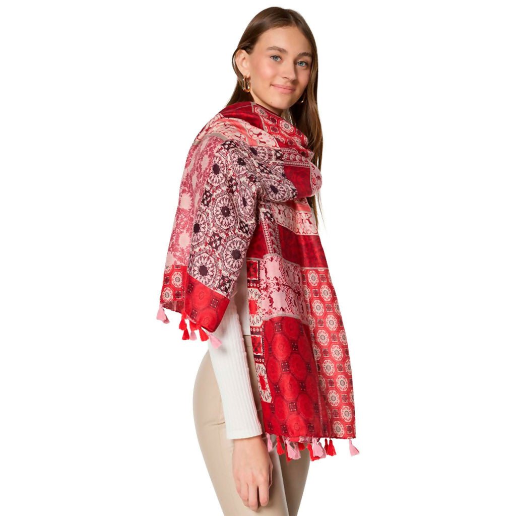 Women's Lightweight Colorful and Stylish Shawls With Tassels-Perfect Shoulder Covers For Spring and Fall - Wear Sierra
