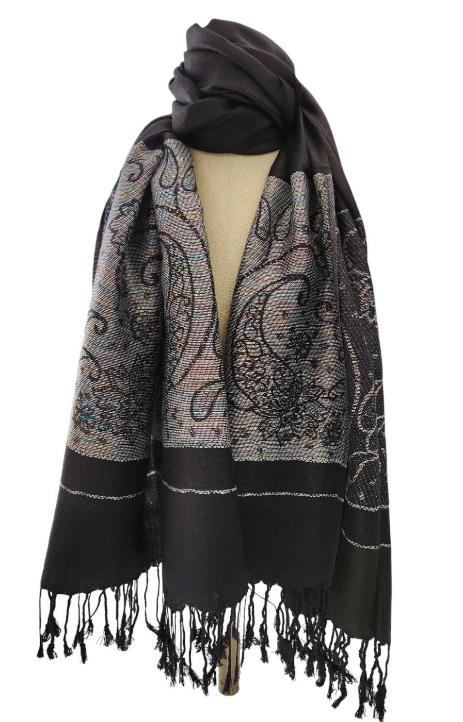 Women's Lightweight Pashmina Floral Paisley Scarves or Wrap - Perfect for Warmer Weather and Change in Seasons - Wear Sierra
