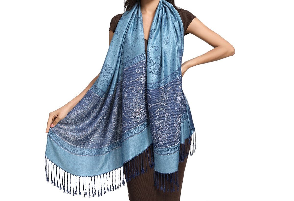 Women's Lightweight Pashmina Floral Paisley Scarves or Wrap - Perfect for Warmer Weather and Change in Seasons - Wear Sierra