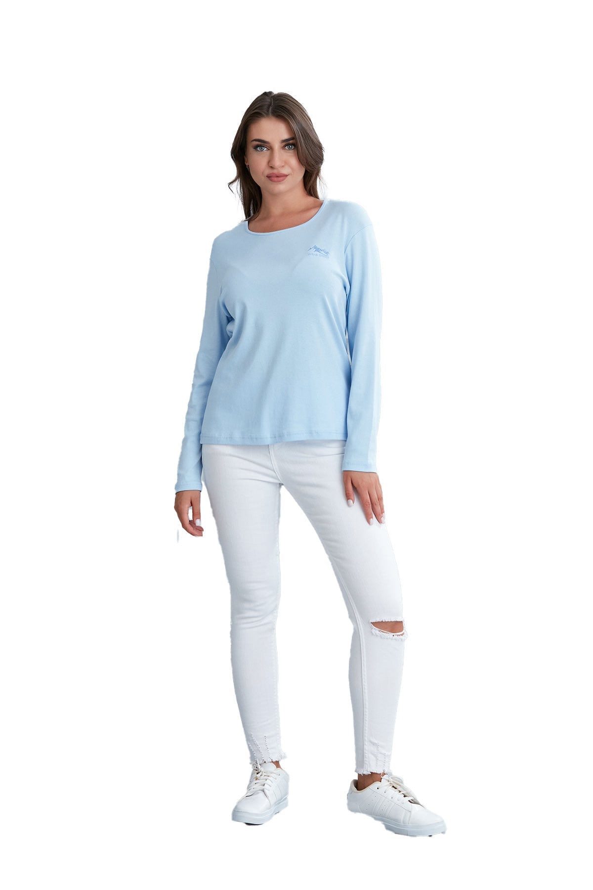 Women's Long-Sleeve Scoop Neck Shirt in Pretty Fall Colors - Wear Sierra