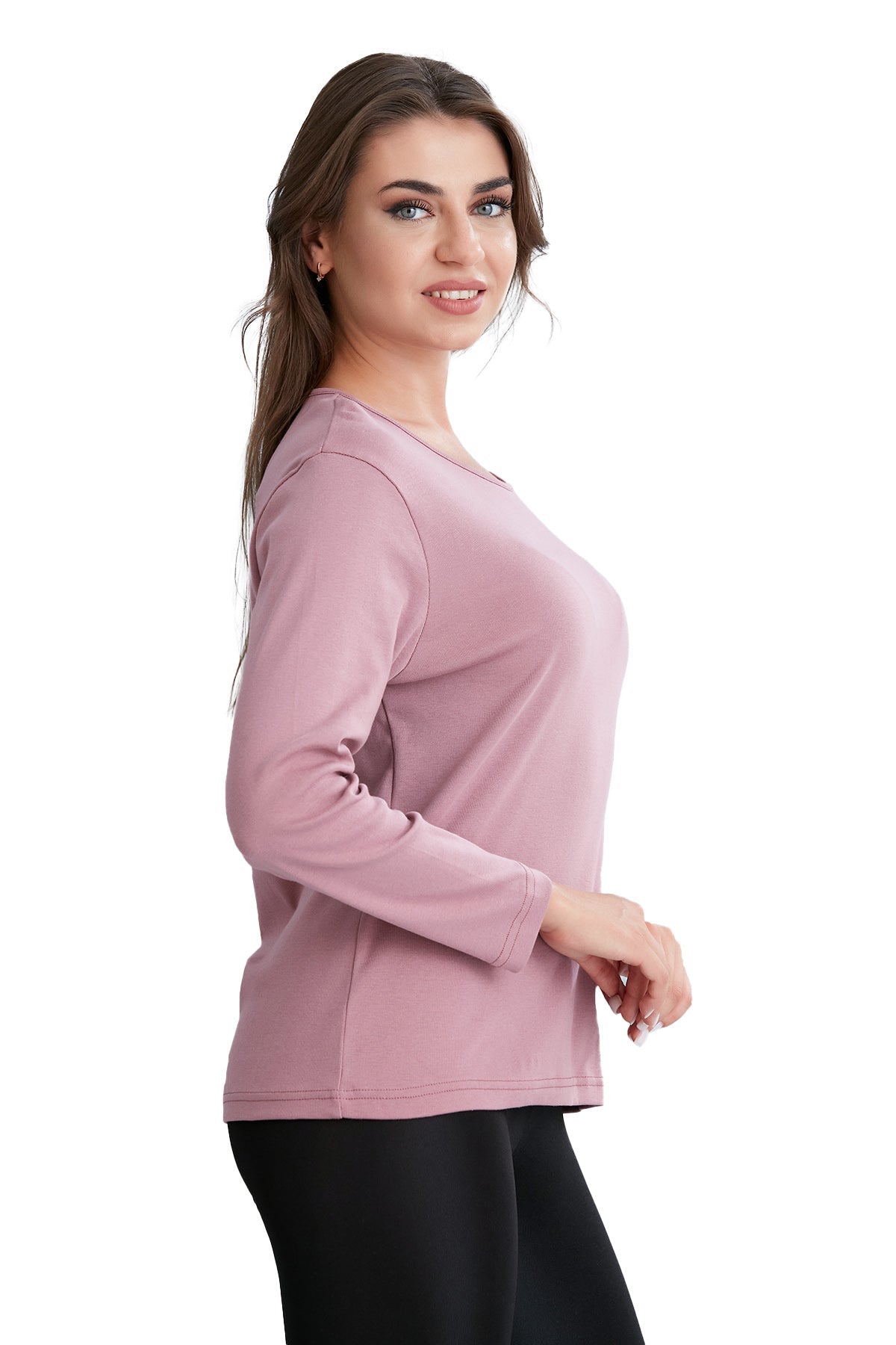 Women's Long-Sleeve Scoop Neck Shirt in Pretty Fall Colors - Wear Sierra
