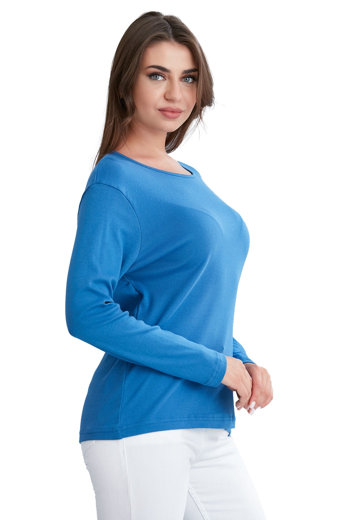 Women's Long-Sleeve Scoop Neck Shirt in Pretty Fall Colors - Wear Sierra