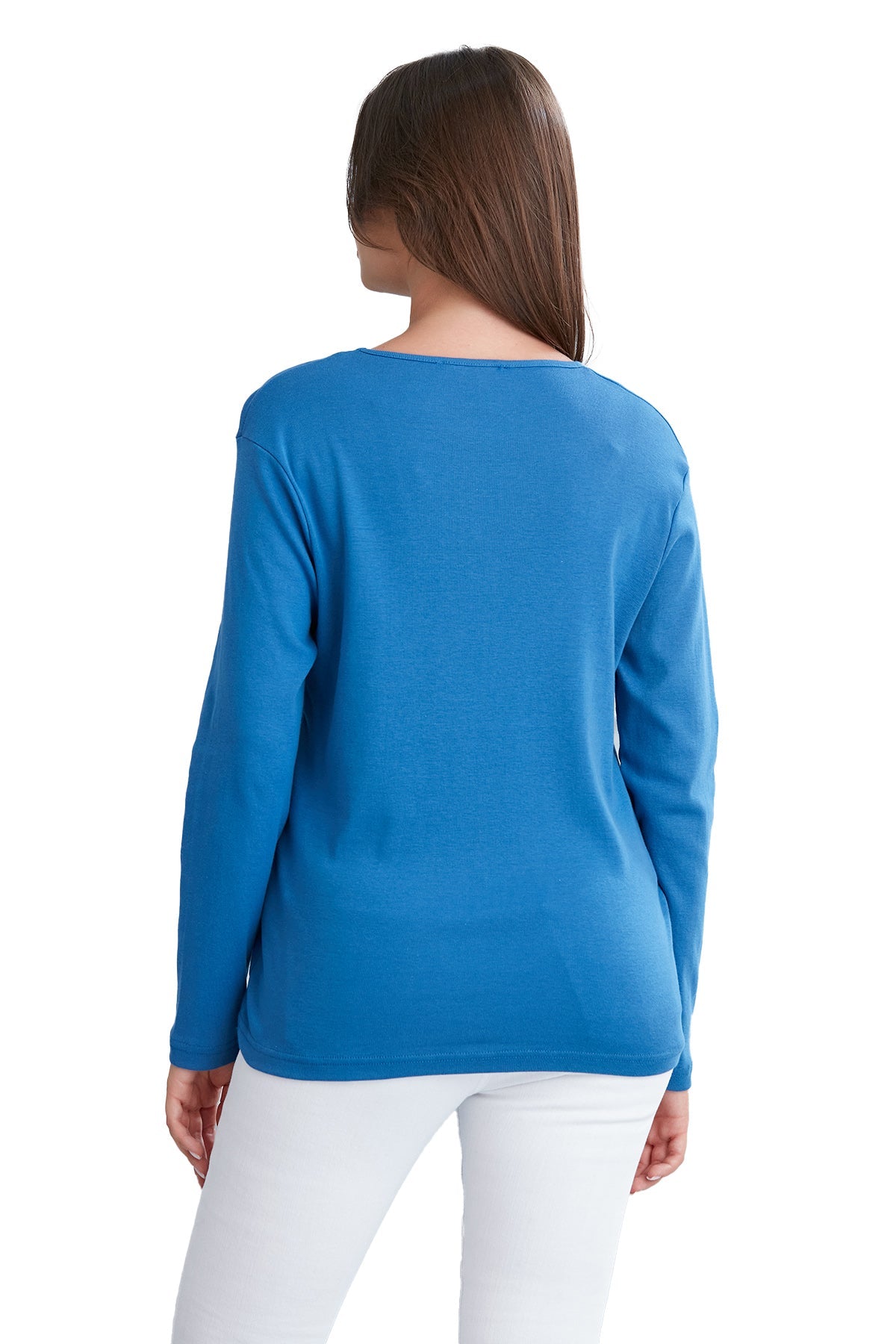 Women's Long-Sleeve Scoop Neck Shirt in Pretty Fall Colors - Wear Sierra