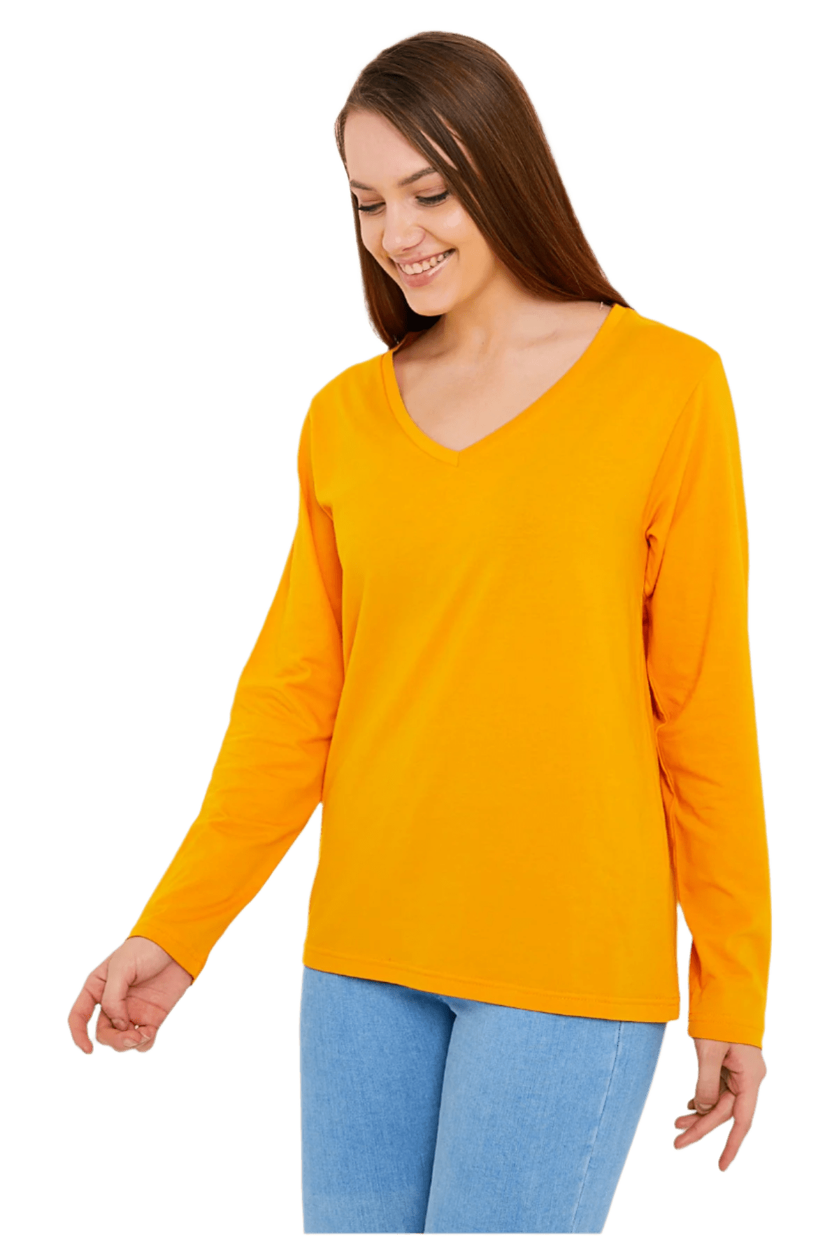 Women's Long Sleeve V-Neck Shirts - in All Natural, Colorful Pima Cotton, Turkish Cotton Long-Sleeve Shirts - Great for Layering under Sweaters and Scrubs - Wear Sierra