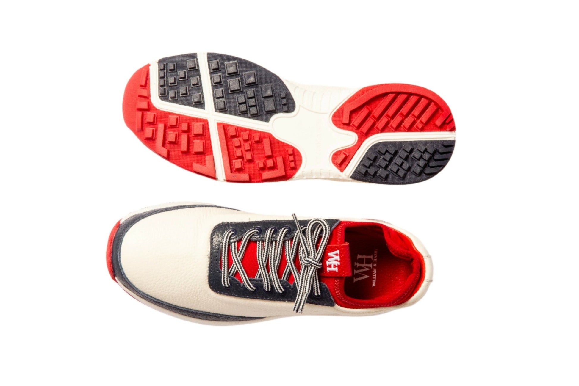 Women's Lynx Deerskin Golf Shoes in Navy & Red - Wear Sierra