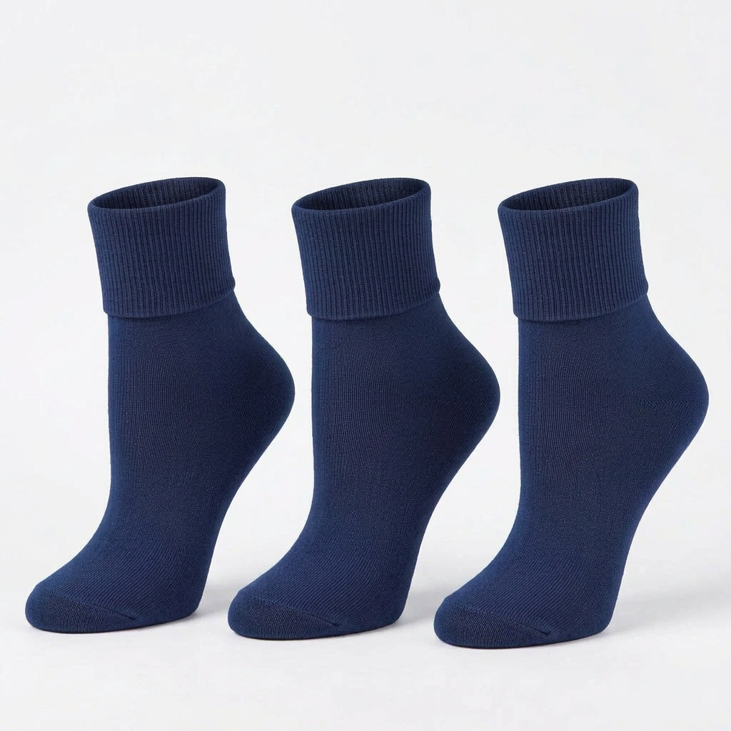 Women's Organic Cotton Seamless Toe Socks – Turn Cuff, 3-Pair Pack