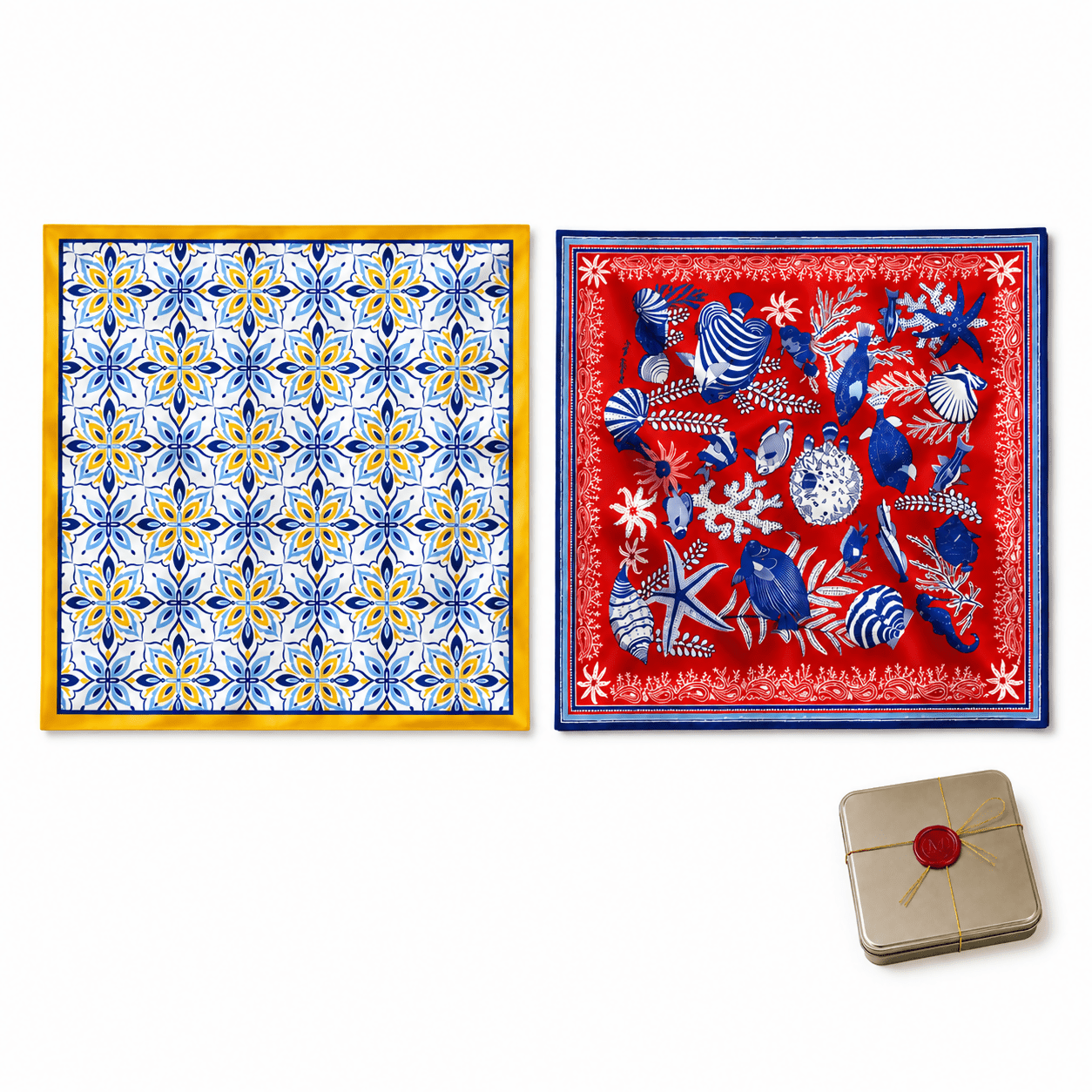 Women's Silky, Satin Twill Scarf Collection – Fashion Accessories in a Colorful 2-Piece Set - Wear Sierra