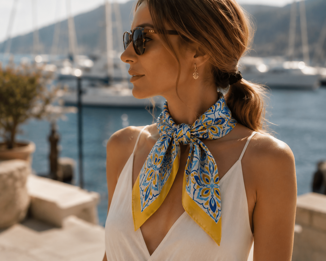 Women's Silky, Satin Twill Scarf Collection – Fashion Accessories in a Colorful 2-Piece Set - Wear Sierra