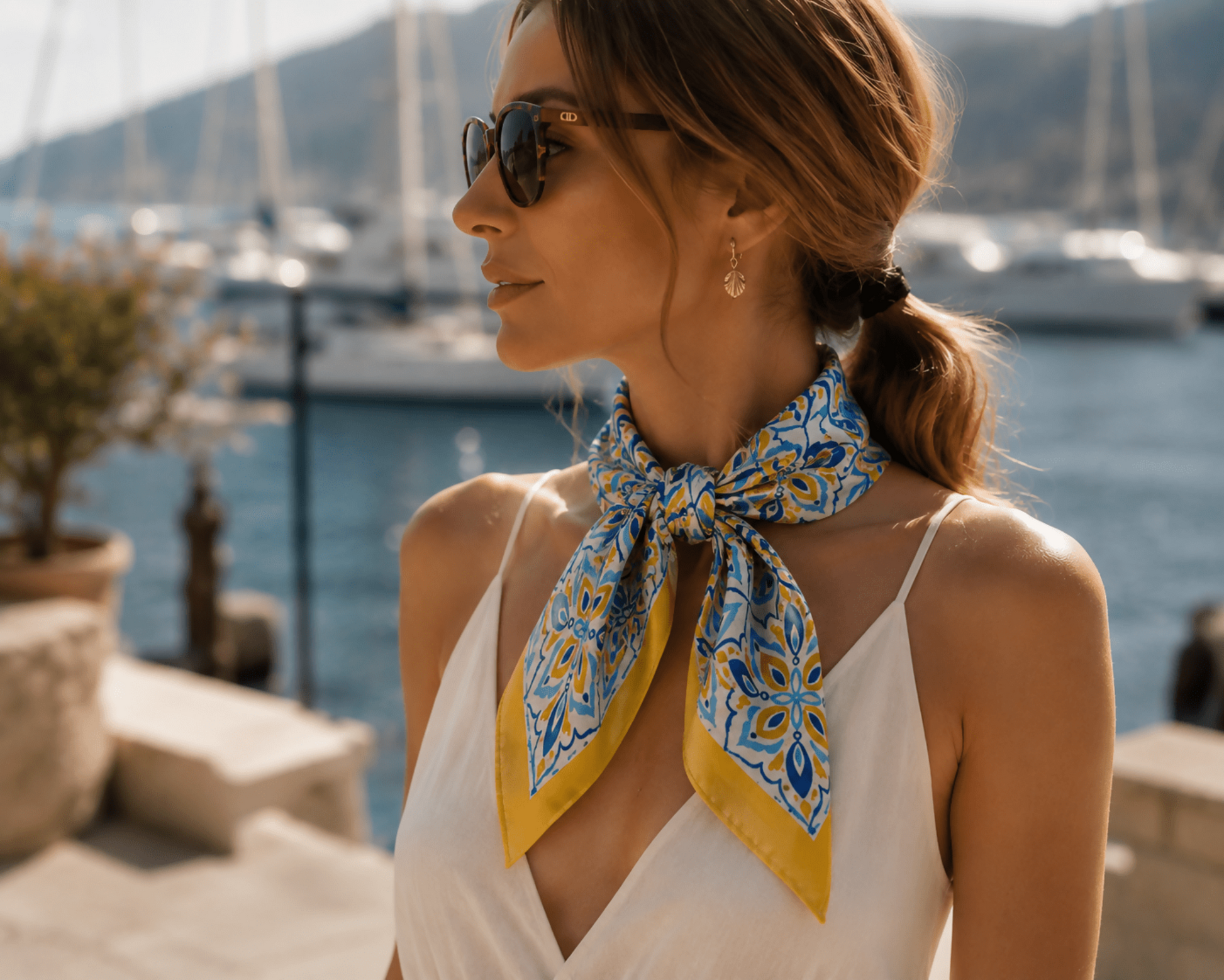 Women's Silky, Satin Twill Scarf Collection – Fashion Accessories in a Colorful 2-Piece Set - Wear Sierra