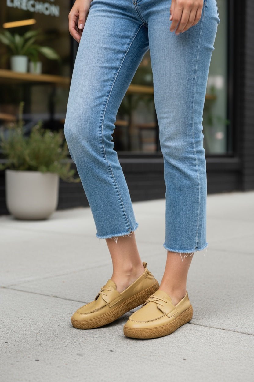 Women's Slip on Leather Shoes, Buttery Soft Calfskin Loafers (Stella Style) - Wear Sierra
