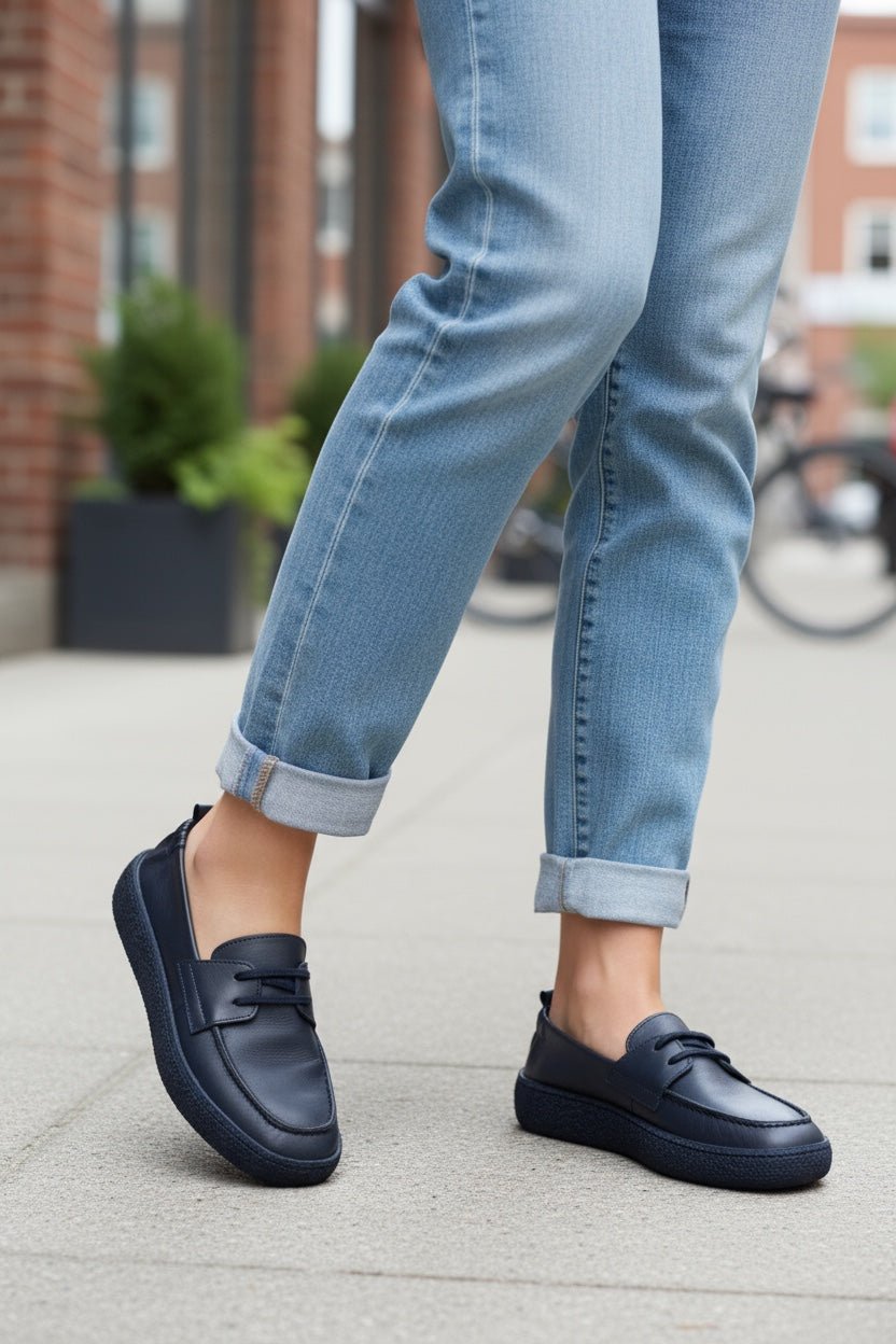Women's Slip on Leather Shoes, Buttery Soft Calfskin Loafers (Stella Style) - Wear Sierra