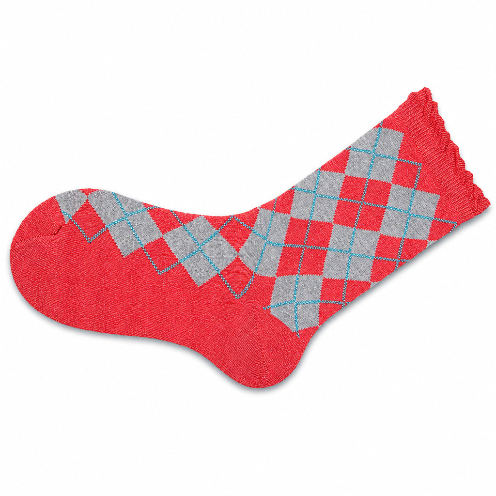 Women's Sparkly Cotton Argyle Crew Socks 2 - Pair Packs - Wear Sierra