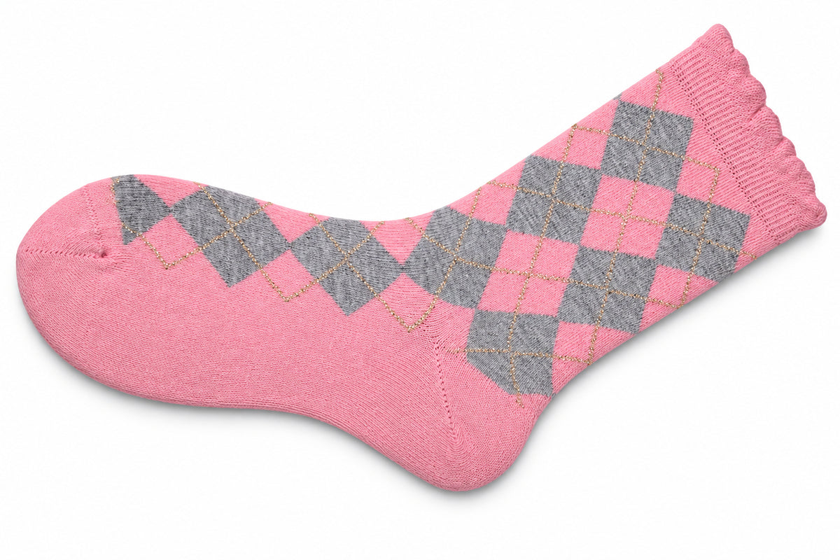 Women's Sparkly Cotton Argyle Crew Socks 2 - Pair Packs - Wear Sierra