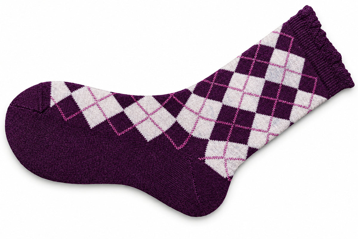 Women's Sparkly Cotton Argyle Crew Socks 2 - Pair Packs - Wear Sierra