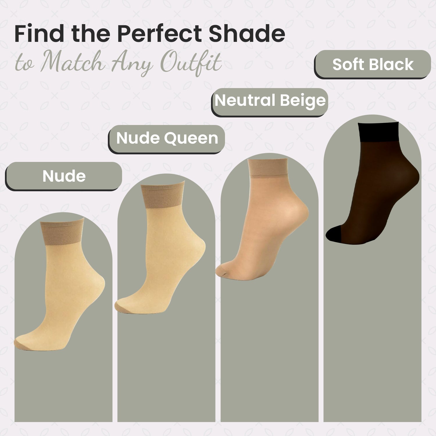Women's Stay-Up Nylon Ankle Highs Regular and Queen Sizes in 6-Pair Packs - Wear Sierra