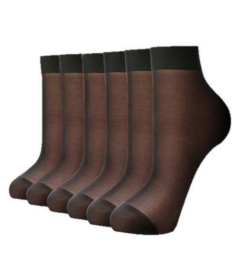 Women's Stay-Up Nylon Ankle Highs Regular and Queen Sizes in 6-Pair Packs - Wear Sierra